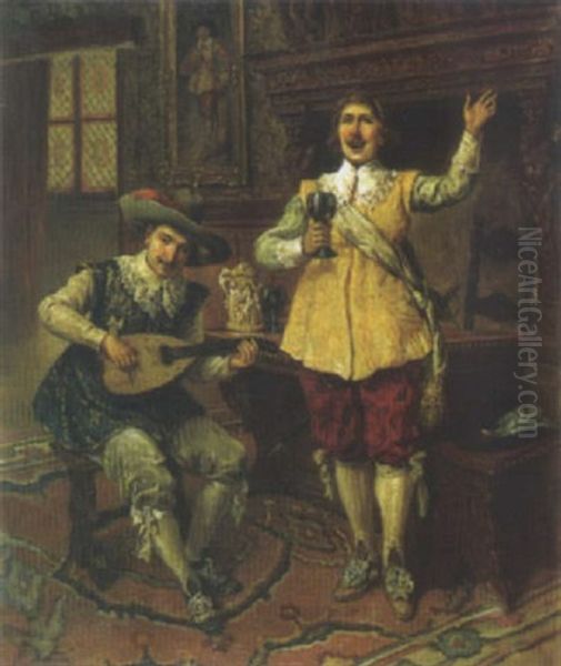 Musiciens De La Renaissance Oil Painting by Gaston Bonfils