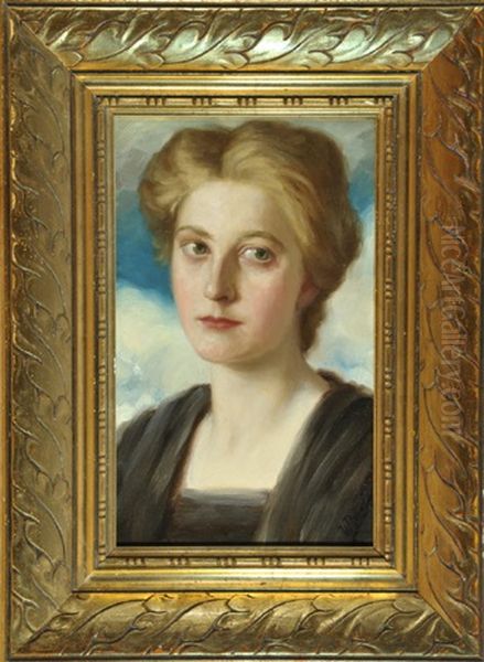 Portrait Einer Blonden Dame Oil Painting by Walter Von Bonge