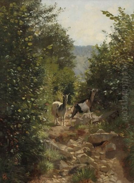 Le Sentier, Souvenir D'auvergne Oil Painting by Auguste (Francois Auguste) Bonheur