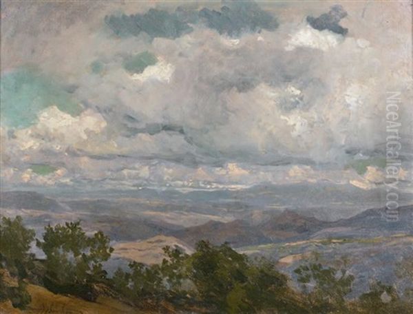 Etude De Nuages Sur Une Chaine Montagneuse Du Massif Central (study) Oil Painting by Auguste (Francois Auguste) Bonheur