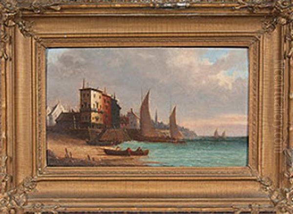 Pair Of Coastal Paintings Oil Painting by Ferdinand Bonheur