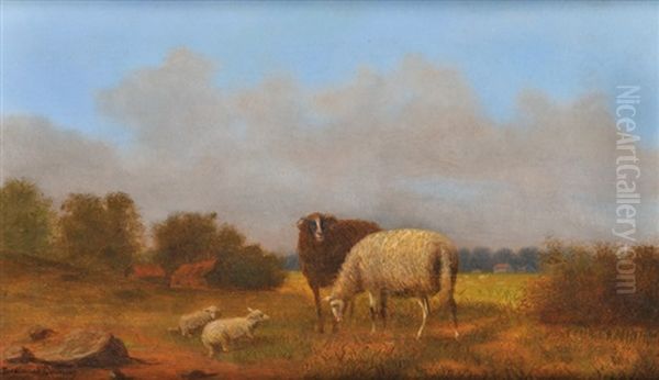 Moutons Aux Pres Oil Painting by Ferdinand Bonheur