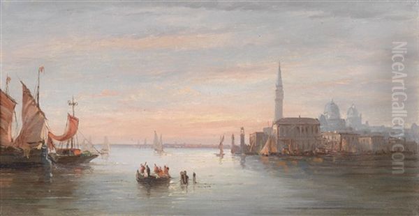 Blick Auf Die Lagune Von Venedig Oil Painting by Ferdinand Bonheur