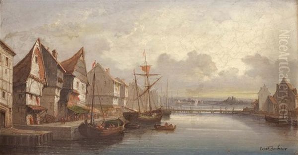 Port Du Nord Oil Painting by Ferdinand Bonheur