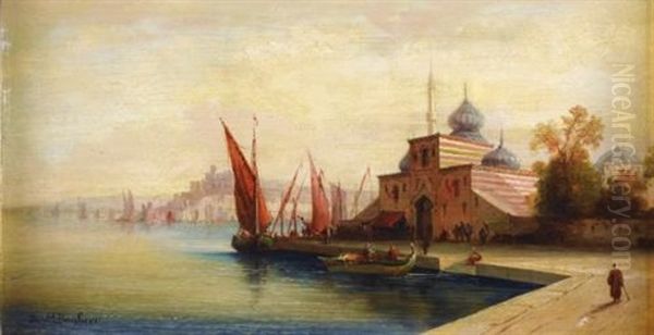 Mosquee Pres D'un Port Oil Painting by Ferdinand Bonheur