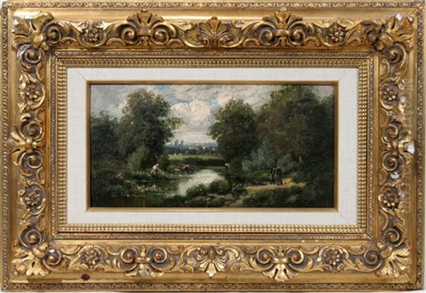 Wooded Countryside Oil Painting by Ferdinand Bonheur