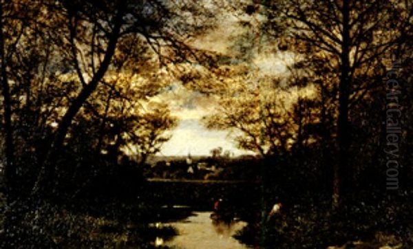 Ruisseau En Sous-bois Oil Painting by Ferdinand Bonheur