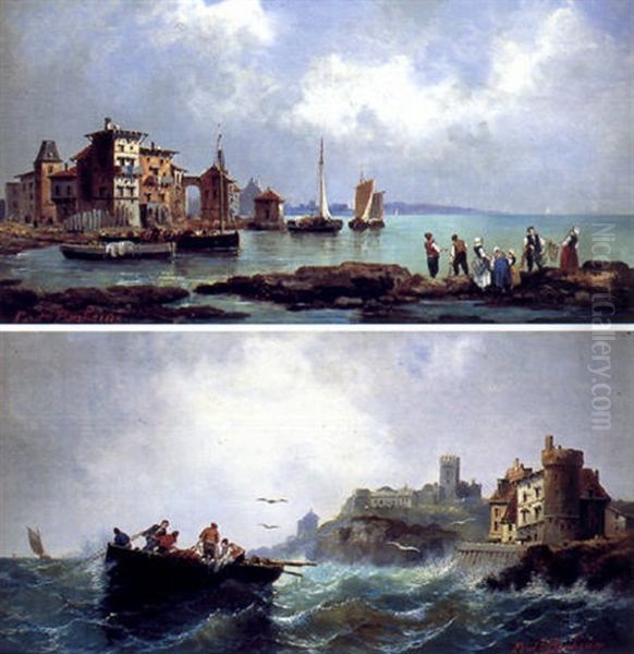 Port De Peche Oil Painting by Ferdinand Bonheur