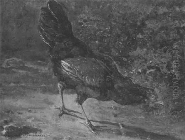 Hen Oil Painting by Juliette Peyrol Bonheur