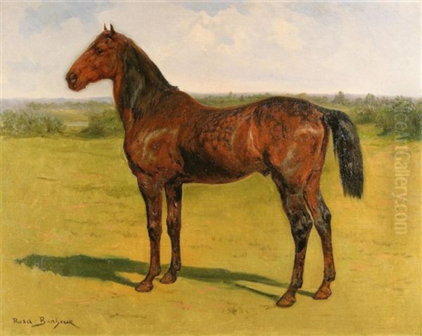 A Bay Horse In A Landscape Oil Painting by Rosa Bonheur