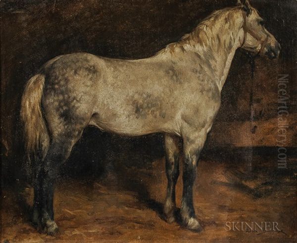 Dappled Gray Horse, Facing Right Oil Painting by Rosa Bonheur