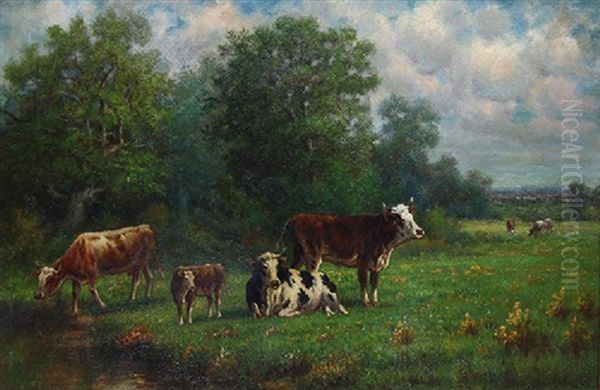 Landscape With Cattle Oil Painting by Rosa Bonheur