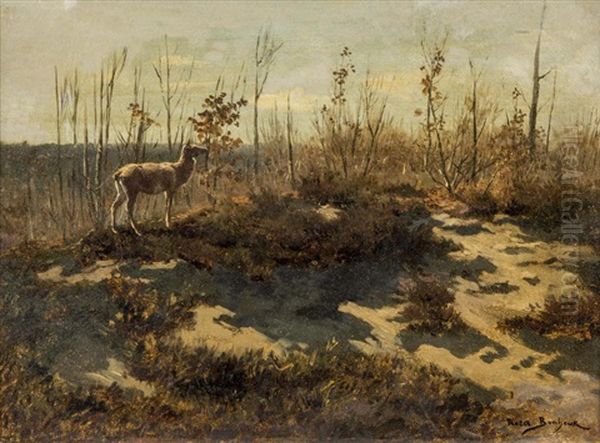 Deer Amongst Trees Oil Painting by Rosa Bonheur