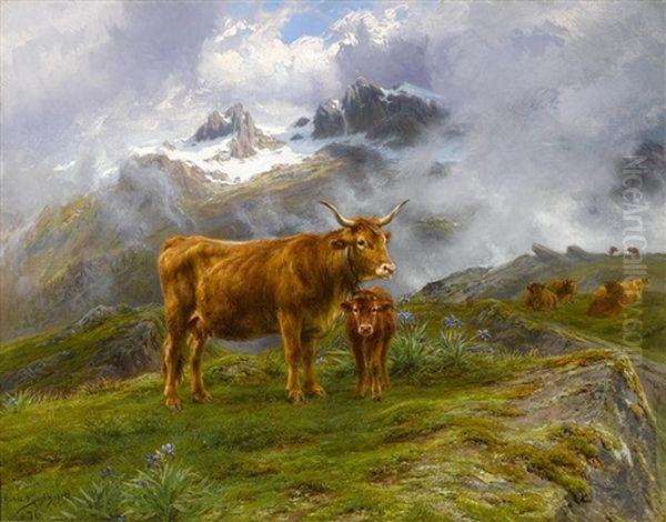 Highland Cattle Oil Painting by Rosa Bonheur