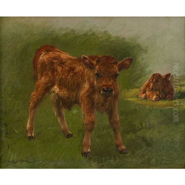 Souvenir (calves) Oil Painting by Rosa Bonheur