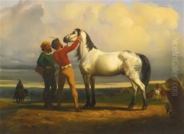 The Grey Horse (at The Horse Fair) Oil Painting by Rosa Bonheur