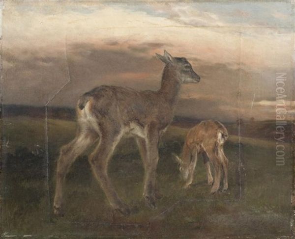 Les Petits Faons Oil Painting by Rosa Bonheur