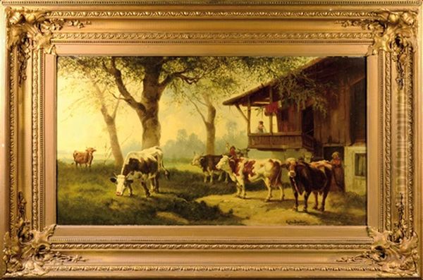 Cattle On A Pasture Oil Painting by Rosa Bonheur