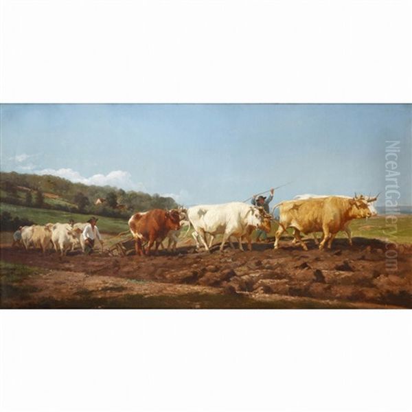 Attelage Nivernais Oil Painting by Rosa Bonheur