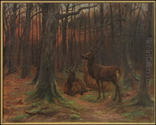 Deer Stag Oil Painting by Rosa Bonheur