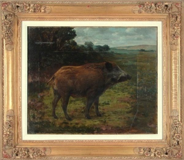 Wild Boar Oil Painting by Rosa Bonheur