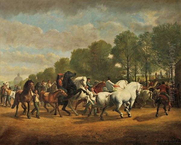 Copy After The Horse Fair Oil Painting by Rosa Bonheur