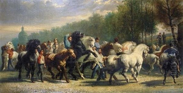 Marche Aux Chevaux Oil Painting by Rosa Bonheur