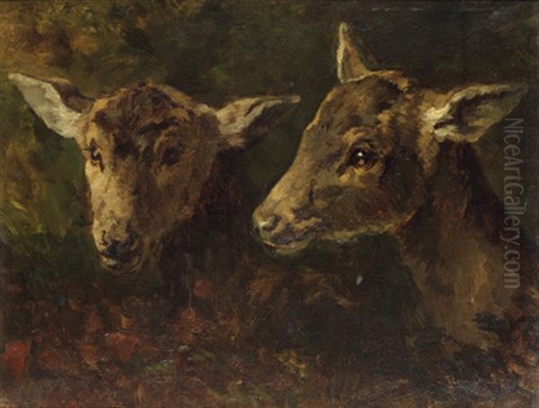 Deux Faons Oil Painting by Rosa Bonheur