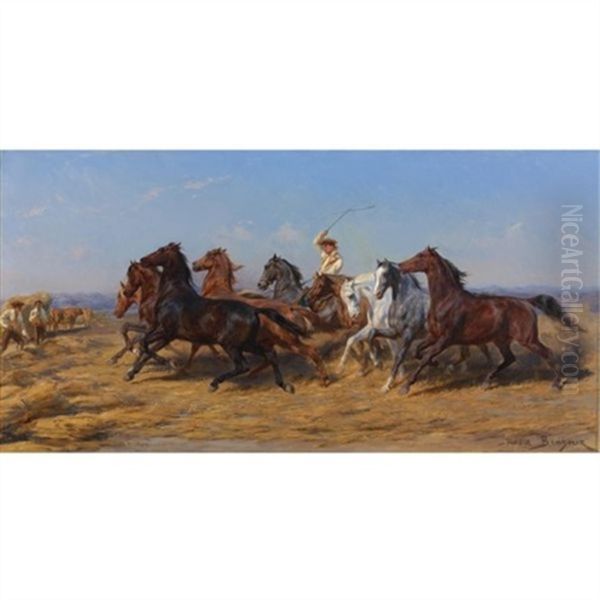 Driving Horses Oil Painting by Rosa Bonheur