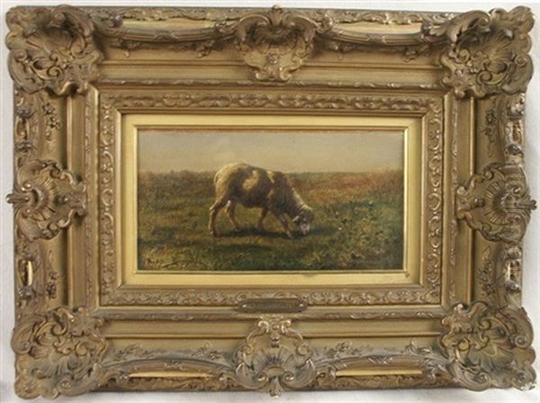 Lamb Grazing In A Field Oil Painting by Rosa Bonheur