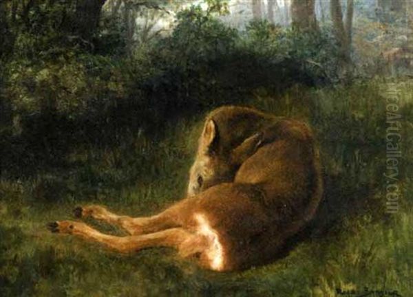 La Biche Couchee Oil Painting by Rosa Bonheur