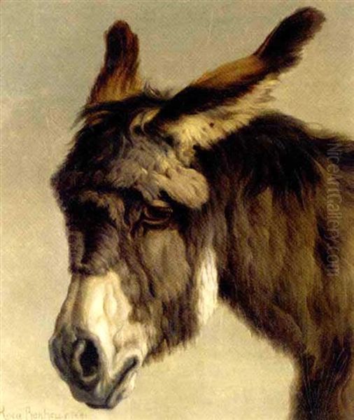 Head Of A Donkey Oil Painting by Rosa Bonheur