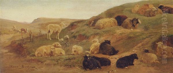 Sheep In Summer Pastures Oil Painting by Rosa Bonheur