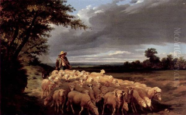 Heimkehrende Schafherde Oil Painting by Rosa Bonheur