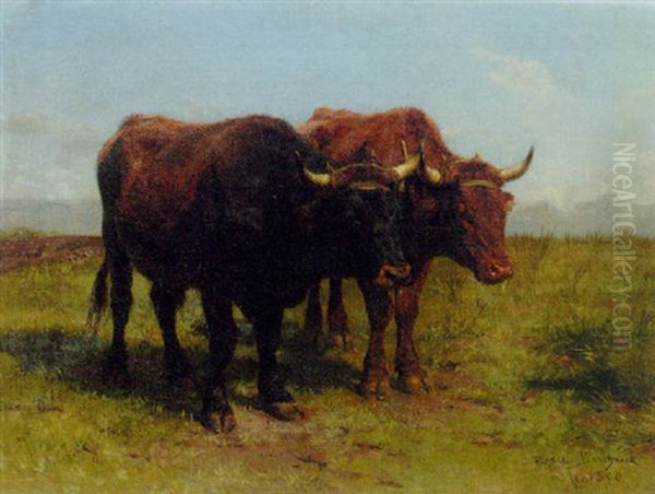 Nivernais Oxen Oil Painting by Rosa Bonheur