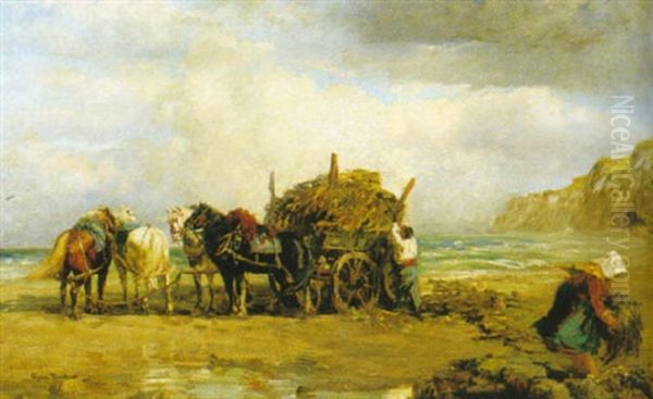 Tangsamlare Pa Stranden I Bretagne Oil Painting by Rosa Bonheur