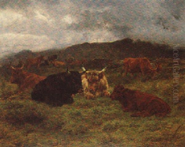 Mid-day In The Highlands Oil Painting by Rosa Bonheur