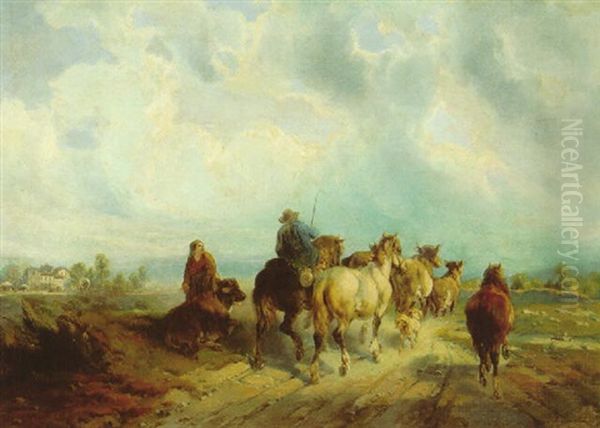 On The Way To The Fair Oil Painting by Rosa Bonheur