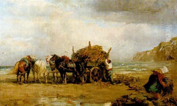 Tangsamlare Pa Stranden I Bretagne Oil Painting by Rosa Bonheur