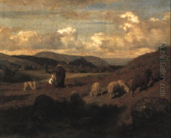 Tending The Flock Oil Painting by Rosa Bonheur