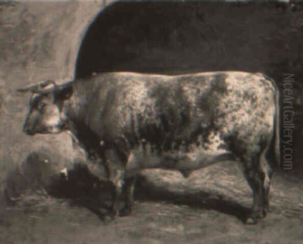 A Bull Oil Painting by Rosa Bonheur