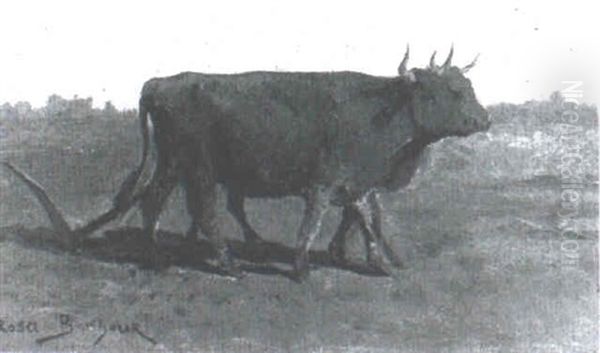 Boeufs Atteles A La Charrue Oil Painting by Rosa Bonheur