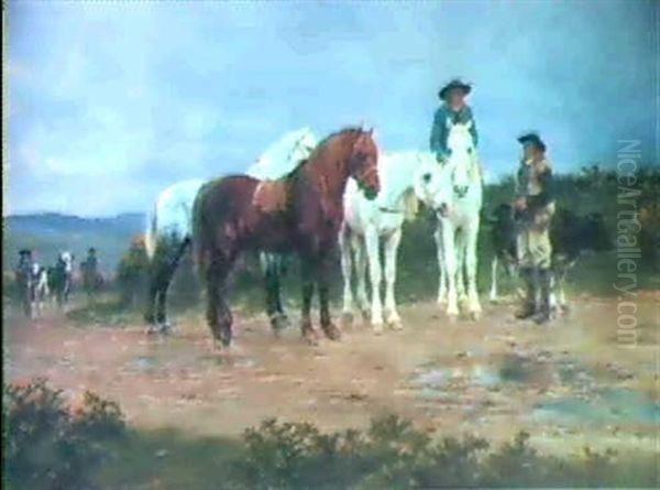 Pyrenees Farmers Market Bound Oil Painting by Rosa Bonheur