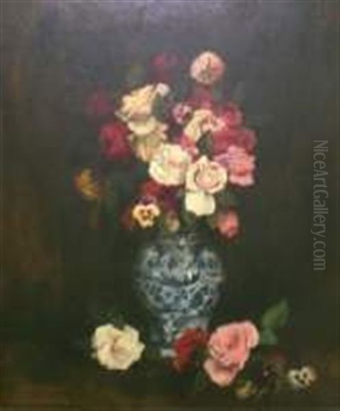 Bouquet De Fleurs Oil Painting by Leon Bonhomme