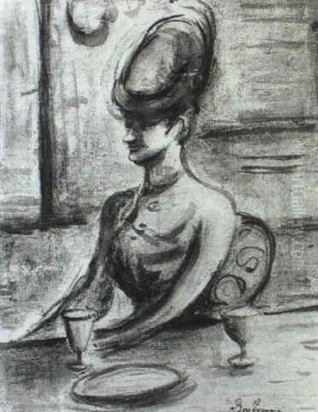 Jeune Femme Assise Oil Painting by Leon Bonhomme