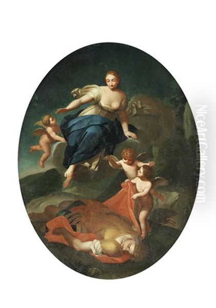 Venus And Adonis Oil Painting by Giacomo Antonio Boni