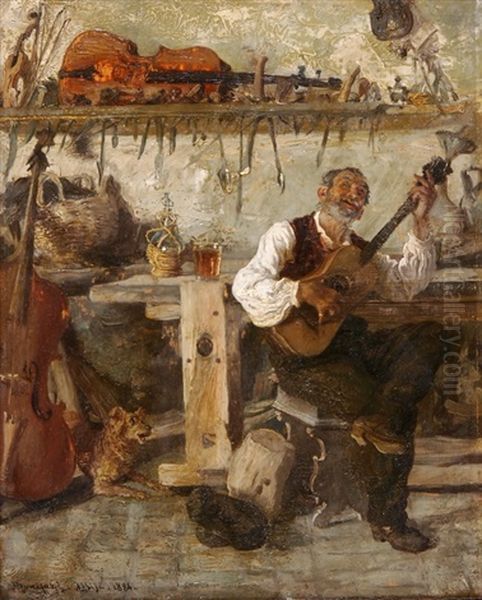 Der Instrumentenbauer Oil Painting by Adriano Bonifazi