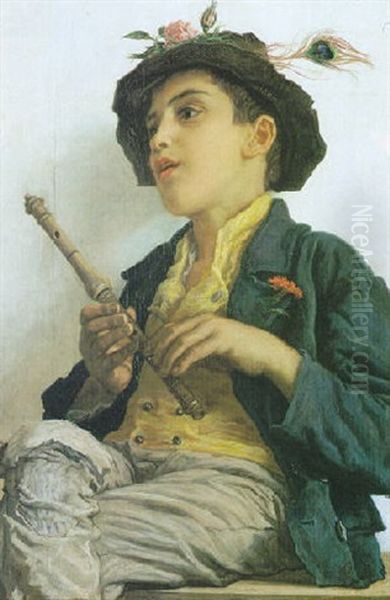 Pifferaio Oil Painting by Adriano Bonifazi