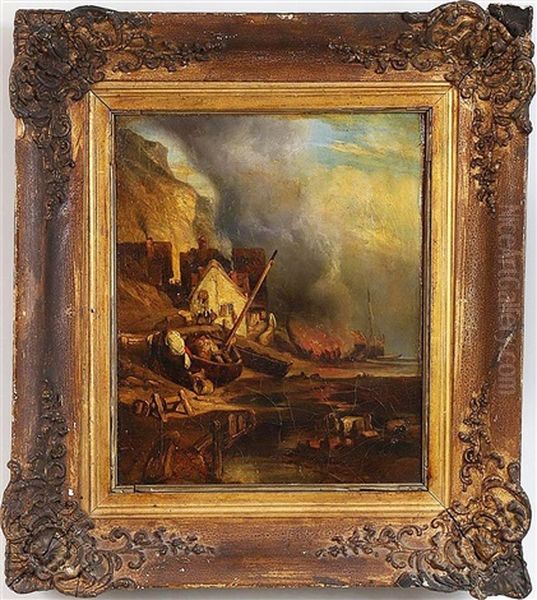 Painting Of A Shipwreck Oil Painting by Richard Parkes Bonington