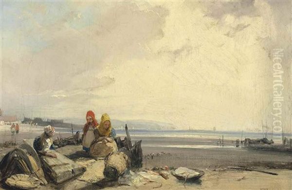 On The Cote D'opale, Picardy Oil Painting by Richard Parkes Bonington